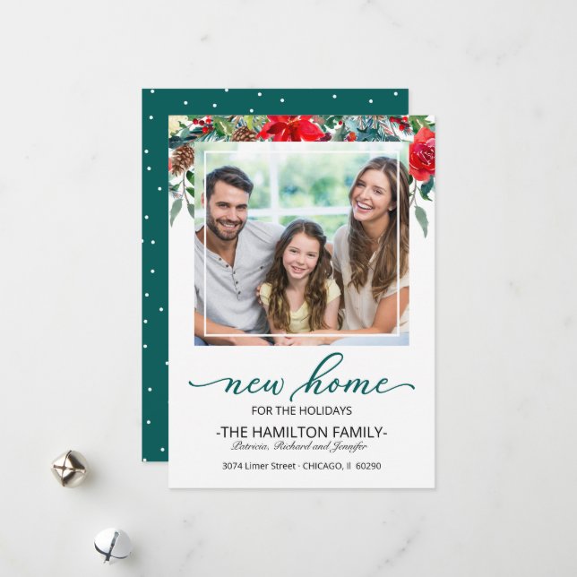 Holiday Christmas Moving Announcement Photo (Front/Back In Situ)