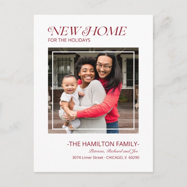 Holiday Christmas Moving Announcement Photo (Front)