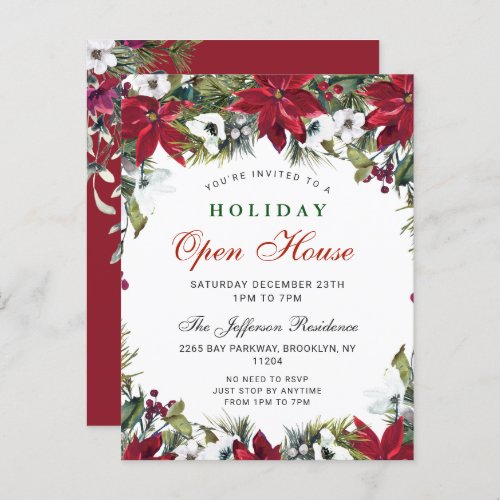 Holiday Christmas Open House Invitation Card