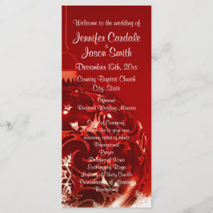 holiday christmas ornament red wedding programs christmas wedding programs