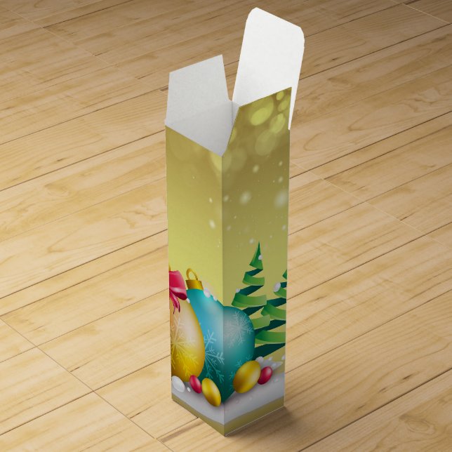 Holiday Christmas Ornament, Stylish, Wine Gift Box (Opened)