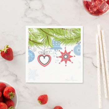 Holiday Christmas Ornaments Napkins by all_items at Zazzle