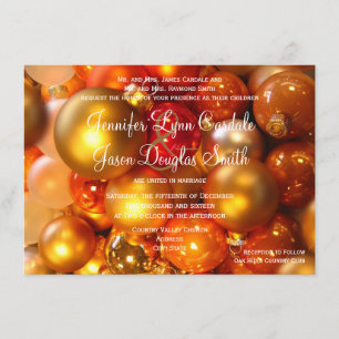 Holiday Christmas Ornaments Wedding Invitations