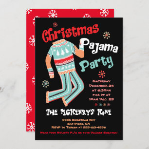 Holiday Christmas Pajama Party Invitation