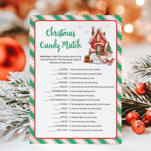 Holiday Christmas Party Candy Match Game (Christmas Party Games)