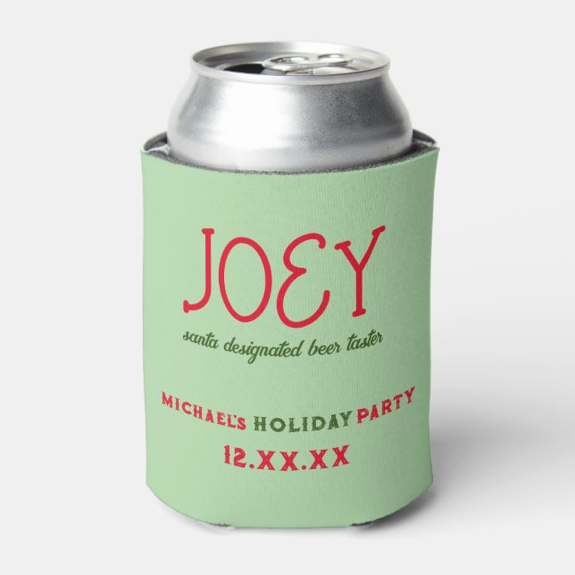 Holiday Christmas Party Ideas | Personalized Beer Can Cooler (Can Front)
