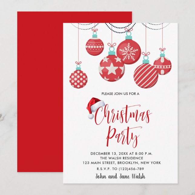 Holiday Christmas Party Invitation (Front/Back)
