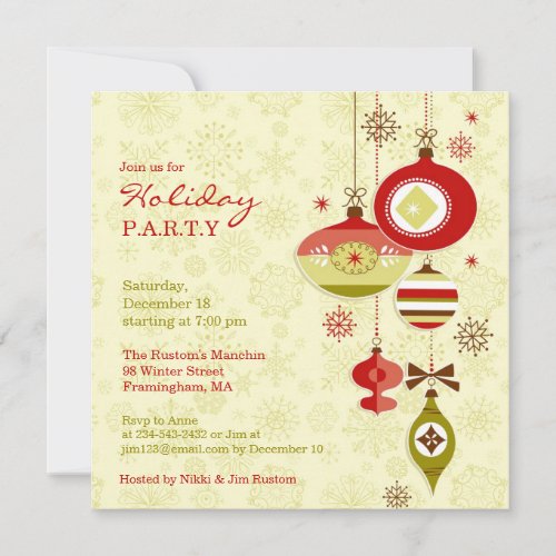 Holiday Party Flat Invitation