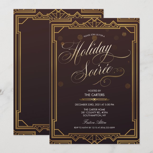 Holiday Christmas Party Invitation (Front/Back)