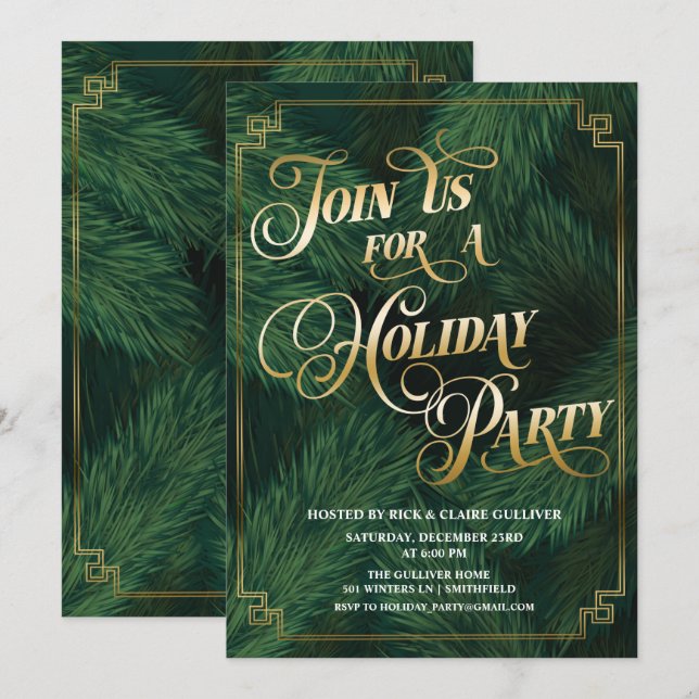 Holiday Christmas Party Invitation (Front/Back)