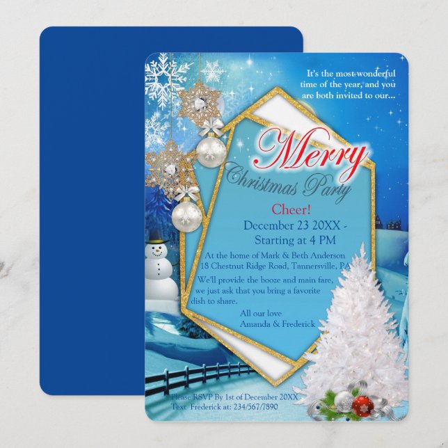 Holiday Christmas Party Invitation (Front/Back)