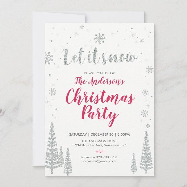 Holiday / Christmas Party Invitation Card (Front)