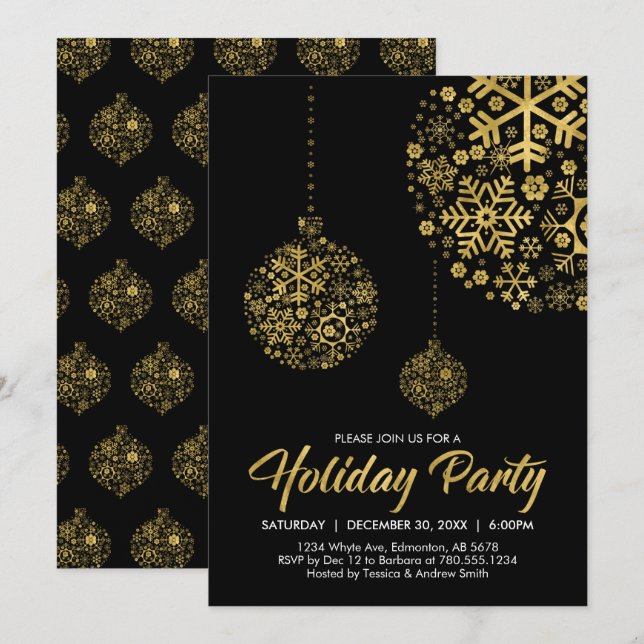 Holiday / Christmas Party Invitation Card (Front/Back)