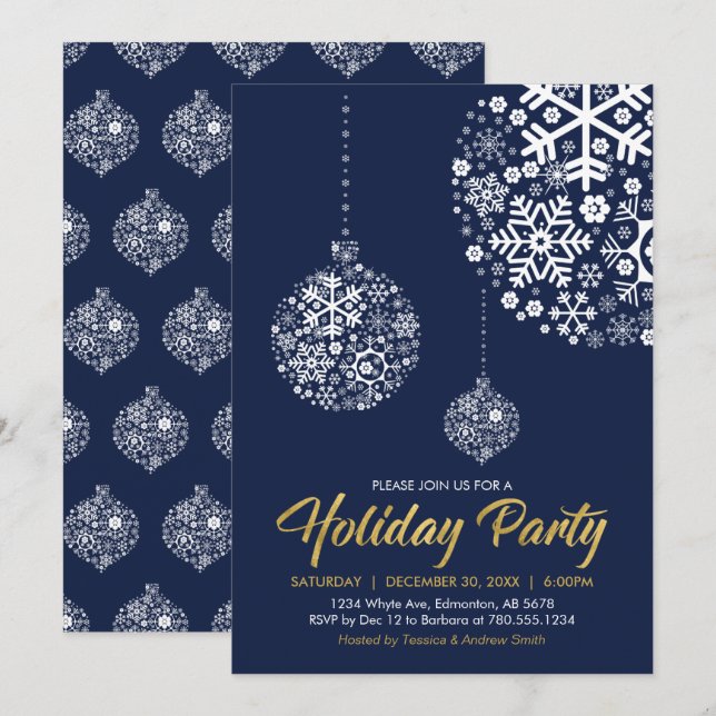 Holiday / Christmas Party Invitation Card (Front/Back)
