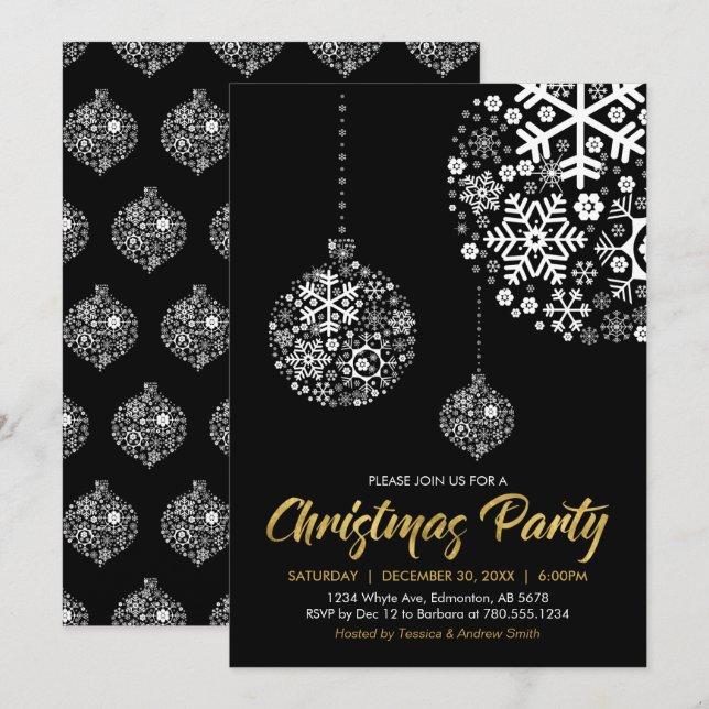 Holiday / Christmas Party Invitation Card (Front/Back)