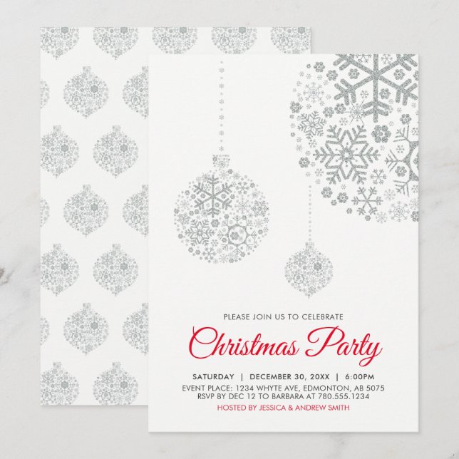 Holiday / Christmas Party Invitation Card (Front/Back)
