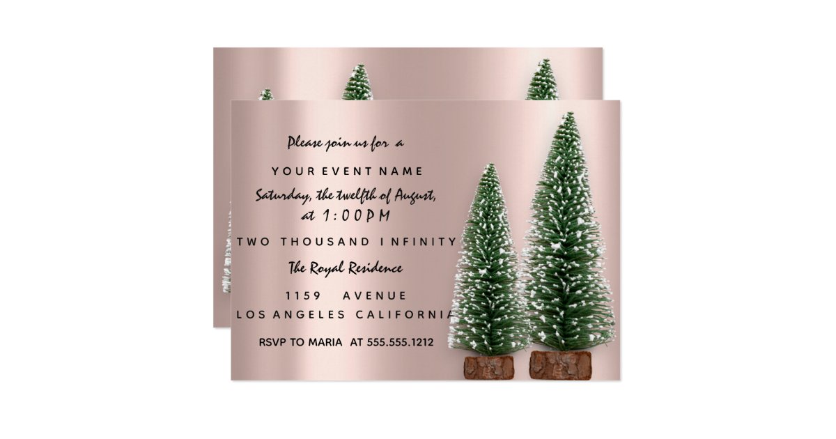 Holiday Christmas Party Invitation Rose Dinner Lux Zazzle Com
