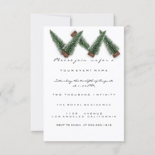 Holiday Christmas Party Invitation Tree Winter