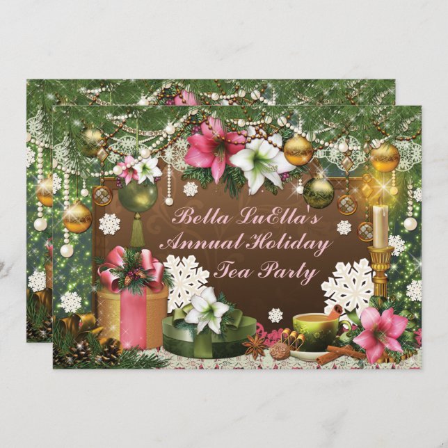 Holiday Christmas Party Invitations (Front/Back)