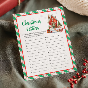 Holiday Christmas Party Letters Game Card