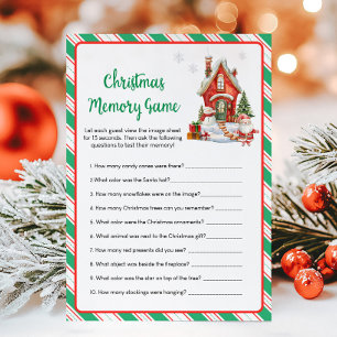 Holiday Christmas Party Memory Game Card