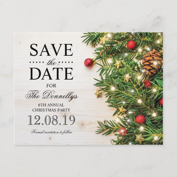 Christmas Party Save The Date Postcards - No Minimum Quantity | Zazzle