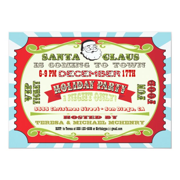 Holiday Christmas Party Ticket Invitation