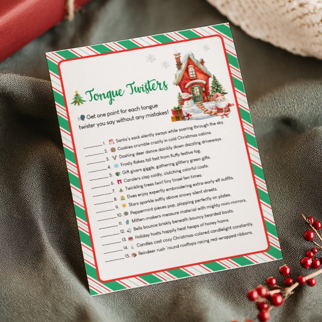 Holiday Christmas Party Tongue Twisters Game (Christmas Party Games)