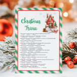 Holiday Christmas Party Trivia Game Card<br><div class="desc">Celebrate the holidays with our fun and festive Christmas Trivia Game! Perfect printable for family gatherings,  work parties,  or classroom fun — test your Christmas knowledge and spread the holiday cheer!

76SE A</div>
