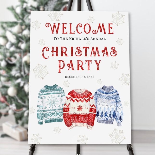 Holiday Christmas Party Welcome Sign (Festive Christmas Party Welcome Sign)
