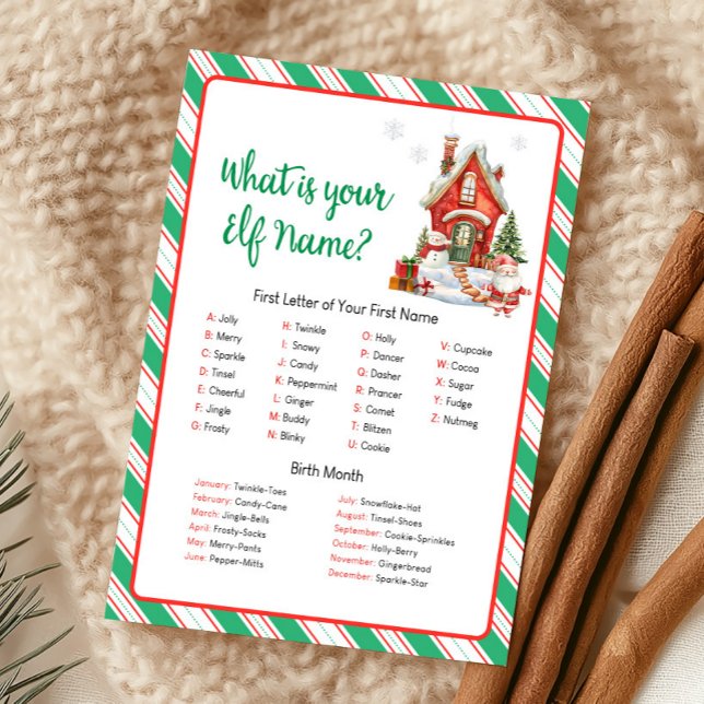 Holiday Christmas Party What is Elf Name Game (Christmas Party Games)