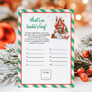 Holiday Christmas Party What's In Santa's Bag Game Card