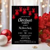 Holiday CHRISTMAS PARTY White Red Black Ornaments
