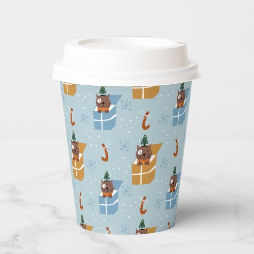 Holiday Christmas Pattern Paper Cups