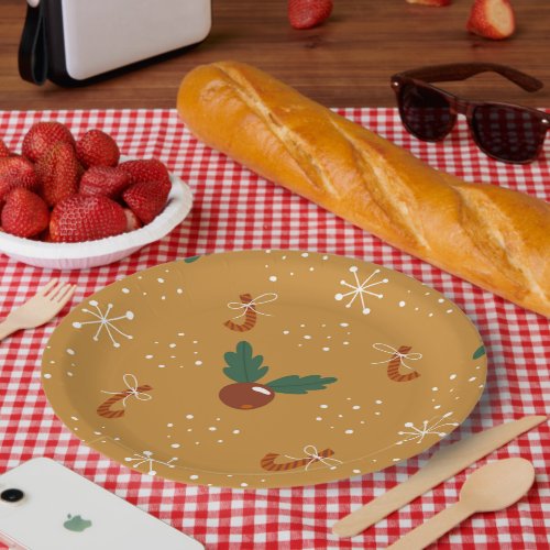 Holiday Christmas Pattern Paper Plates