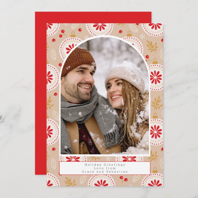 Holiday Christmas Pattern Photo Personalized (Front/Back)