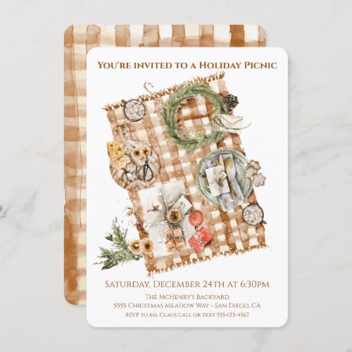 Holiday Christmas Picnic Meal Invitation