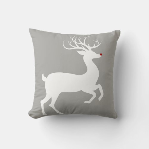 Holiday Christmas Pillow_ RudolphSnowflake Throw Pillow