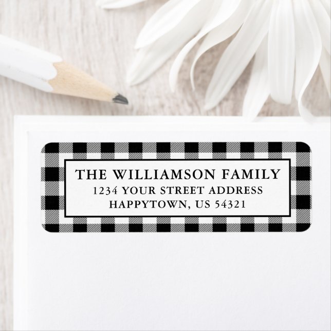 Holiday Christmas Plaid Return Address Labels (Insitu)