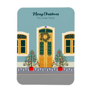 Holiday Christmas Portuguese festive House card Magnet