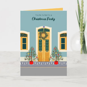 Holiday Christmas Portuguese festive house party Invitation