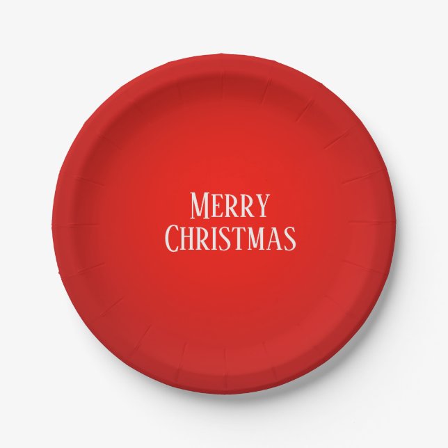 Holiday Christmas red fireball Paper Plates (Front)
