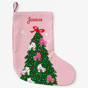 Holiday Christmas Roller Skating Xmas Skate Small Christmas Stocking