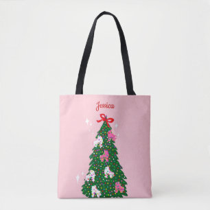 Holiday Christmas Roller Skating Xmas Skate Tote Bag