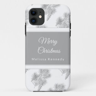 Holiday christmas rustic pinecone pattern custom iPhone 11 case