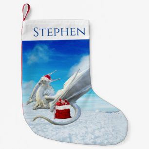 Holiday Christmas Santa Winter Dragon Small Christmas Stocking