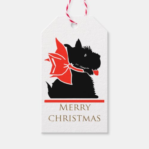Holiday Christmas Scottish Terrier  Gift Tags