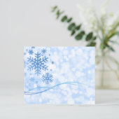 Holiday Christmas Snowflake Design Blue White (Standing Front)