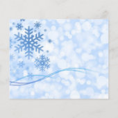 Holiday Christmas Snowflake Design Blue White (Back)