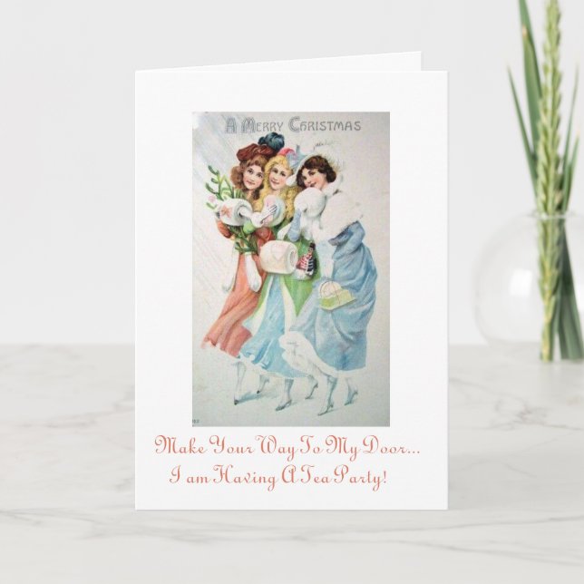 Holiday Christmas Tea Party Invitation (Front)